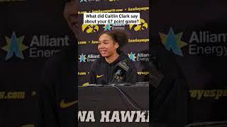 Hannah Steulke on what Caitlin Clark said about her 47 points #iowahawkeyes #viral #caitlinclark