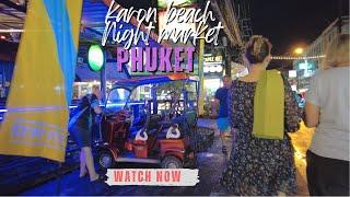 “Stunning 4K Night Walk: Karon Beach Night Market, Phuket | A Vibrant Thai Experience”