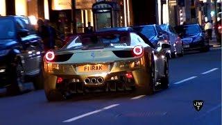 Supercars in London (Part 10) - GOLD 458 Spider, XKR-S, Aventadors & More!!