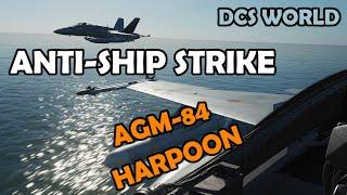 BRUISER! | Low level strike against moving ships | AGM-84D Harpoon | DCS World F/A-18C Hornet