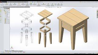 Solidworks. Просто табурет