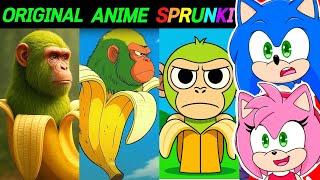 Sonic and Amy watch All Brainrot Animals LOS vs ORIGINAL vs ANIME vs SPRUNKI