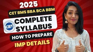 How to prepare for MAH CET BMS BBA BCA 2025 | COMPLETE SYLLABUS | MARKING SCHEME