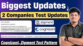 Cognizant, Zigment Biggest Hiring Test Update | Cognizant Aptitude Exam, Zigment Exam Pattern