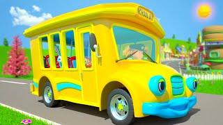 Wheels on the Bus + More Vehicles Learning Nursery Rhyme & Baby Song