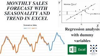 Monthly Sales Forecast with Seasonality and Trend - EXCEL regression with dummy variables