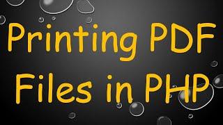 Printing PDF Files in PHP