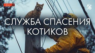 Такая работа: спасать котов // Что делать, если кот застрял на дереве?