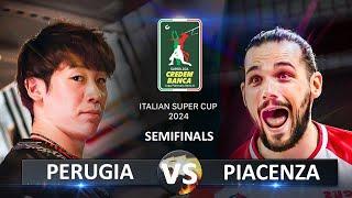 Semifinals of Italian Super Cup 2024 | Sir Susa Vim Perugia vs Gas Sales Bluenergy Piacenza