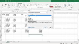 How to use Insert Function Dialogue box to enter formulas in Excel - Office 365