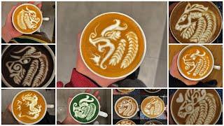 Amazing latte art with World Champion barista signature Designs cafe vlog