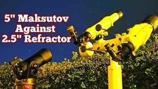 Comparing 5" Maksutov Against 2.5" Refractor Telescope