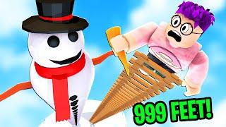 Can We Build The TALLEST SNOWMAN EVER In ROBLOX SNOWMAN SIMULATOR?! (999,999 FEET!)