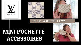 DISCONTINUED  LOUIS VUITTON Damier Azur Mini Pochette Accessoires | what fits inside | update!