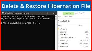 How To Delete & Create Windows Hibernation File - How To Erase & Add Restore hiberfil.sys File