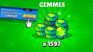 COMMENT j'ai eu 1'597 GEMMES GRATUITES (vraiment) et VOUS AUSSI Y A MOYEN  (brawl stars)