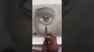 How  to draw realistic eye with shading.#jason #lefthandartist #kwakumanutv #jason legendary Art