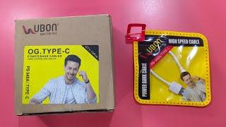 UBON OG TYPE HIGH SPEED POWER BANK CABLE UNBOXING//UBON POWER BANK CABLE