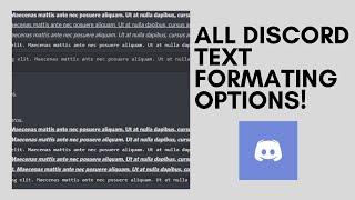 All discord TEXT FORMATTING OPTIONS 2022! | Style Your Messages Better!