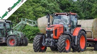 NEW Kubota M7 au ramassage des Bottes de Foins !