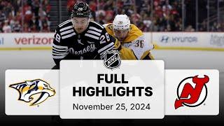 NHL Highlights | Predators vs. Devils - November 25, 2024