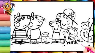 Peppa Pig and her Friends playing . Peppa Pig Coloring Pages .Peppa Pig Full Official Episodes