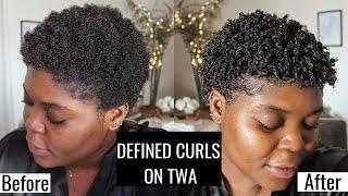 HOW TO DEFINE CURLS ON TWA | SHORT NATURAL HAIR