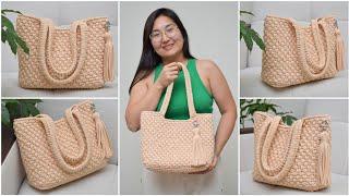 Easy to Crochet Tote Bag of 2 Skeins of Yarn Легко вязать Сумка Тоут из 2 мотков пряжи