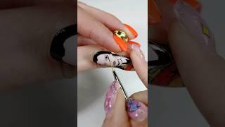 Addams family nail art  Wednesday nail art 