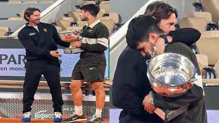 Alcaraz's Reaction When Ferrero Surprised Him at Ceremony after Winning Roland Garros 2025