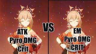 Yoimiya Vaporize ATK VS EM Sands - Genshin impact