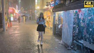 【4k hdr】 3 Hours Heavy Rain Walk in Harajuku（原宿）Tokyo Japan | Relaxing Natural City ambience