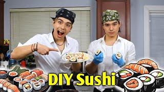 Twins make Sushi for the FIRST time! (*CHAOTIC*)