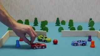 Машинки играют в футбол и смотрят сказку про Репку \ cars 'playing and watching tale the 'Turnip'