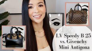 GIVENCHY MINI ANTIGONA VS. LV SPEEDY B 25: BAG COMPARISON, WHAT FITS, MOD SHOTS | Irene Simply