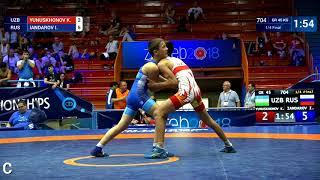 1/4 GR - 45 kg: K. YUNUSKHONOV (UZB) v. I. IANDAROV (RUS)