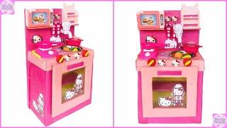 DIY Cardboard Kitchen Toy set For Kids / DIY Hello kitty Pretend Play Kitchen Set