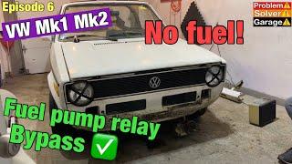 VW Mk1 How to bypass fuel pump relay,￼ all engines. How to check fuel pump. Mk1 not getting fuel.