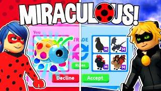 *MIRACULOUS LADYBUG* Adopt Me Trading Challenge!! CAT NOIR And LADY BUG vs *HAWK MOTH* !! (Roblox)