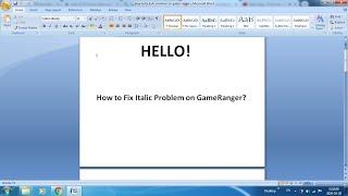 How to  Fix Italic in Game Ranger