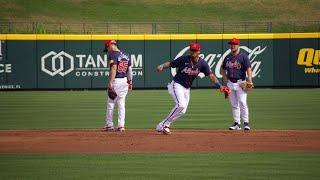 Atlanta Braves infield practice during Spring Training 2024