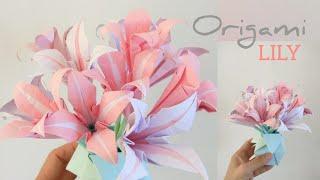 Easy Origami Flowers Lily | Origami Tutorial | Paper Flower Lily DIY