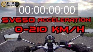 Acceleration Suzuki SV650 K3 0-210 km/h CoX Rider