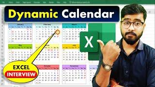 Excel Tutorial - Excel Dynamic Calendar | MS Excel #excel