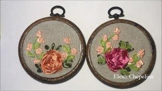 Miniature embroidery with ribbons