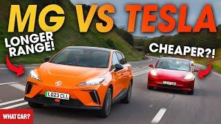 NEW MG4 Extended Range vs Tesla Model 3 review! – is Tesla REALLY best?? | What Car?