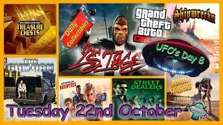 UFO's, LS Tags Guide, Street Dealers, Gun Van, Shipwreck Location Tuesday Oct 22nd - GTA V Online