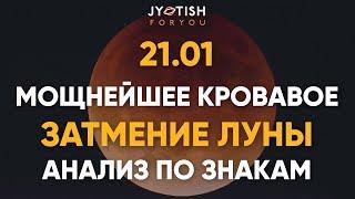 21.01 Мощнейшее Кровавое затмение Луны. Анализ по знакам.