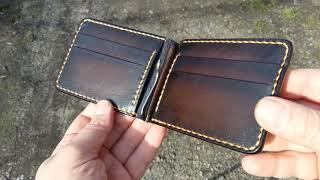 Зажим для купюр из кожи растительного дубления. Handmade money clip wallet. Vegetable tanned leather