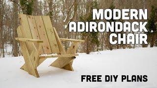 Easy Modern Adirondack Chair { FREE PLANS }